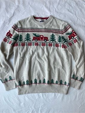 Chaps Christmas Sweater Red Truck